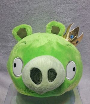 Angry Birds King Pig Plush Crown 7" Green Stuffed Animal Toy Working Sound